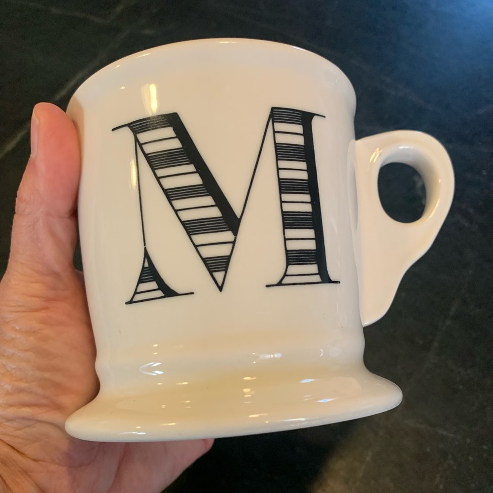 ANTHROPOLOGIE | Letter M Initial Mug | Black & White